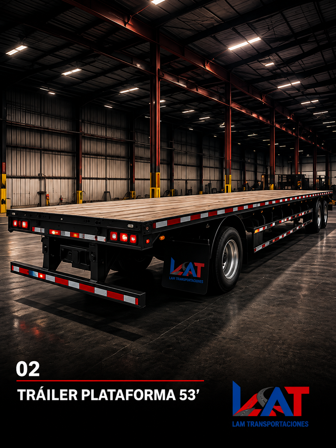 Tráiler con plataforma de 53 pies